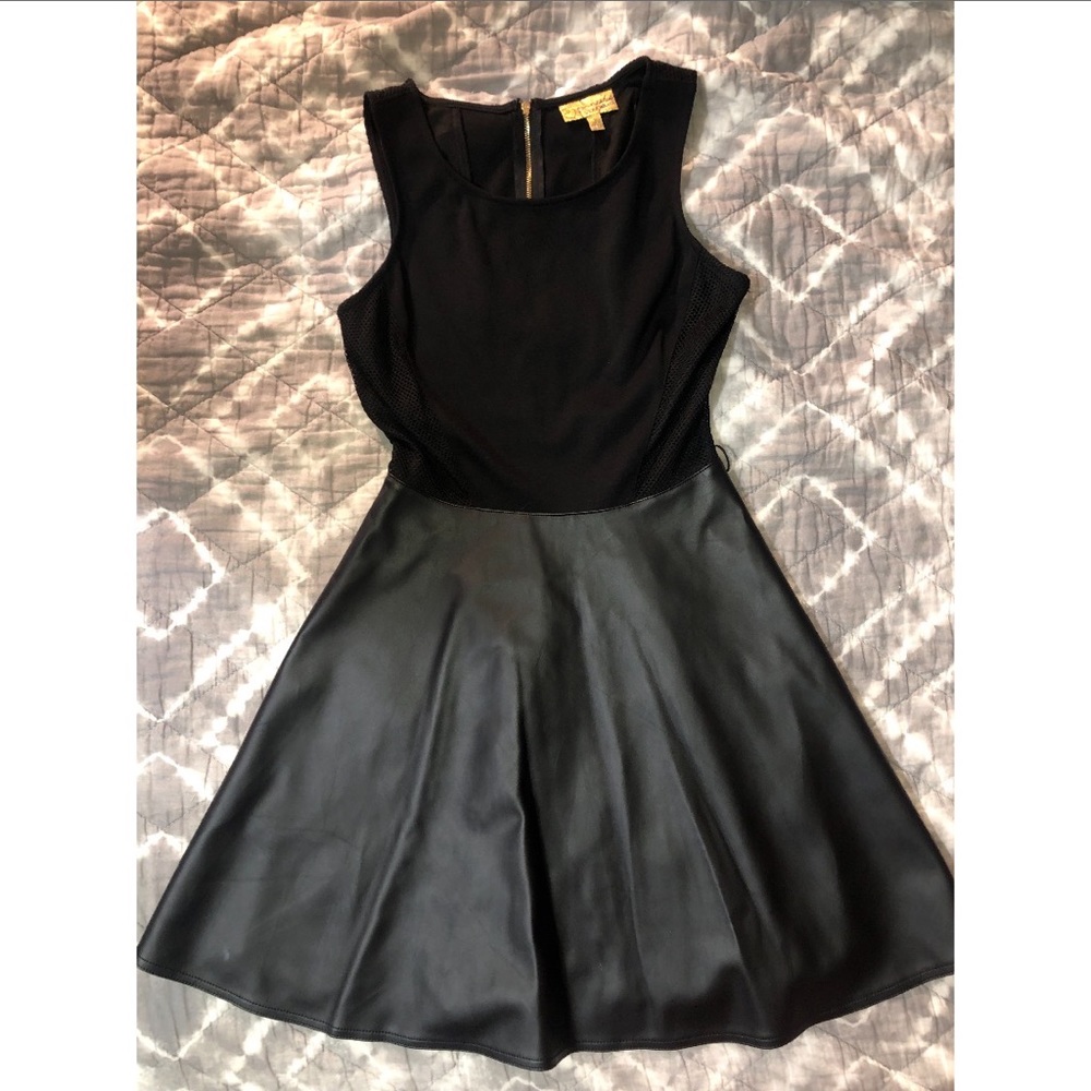 Black Faux Leather Dress